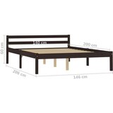  Posteljni okvir temno rjav iz trdne borovine 140x200 cm, (20606445) | Shoptok.si