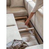 Miuform Bež sklopiva kutna garnitura od samta (s lijevim kutom) Lazy Lukka – | shoptok.hr