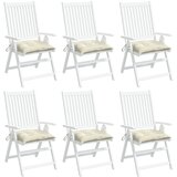  Jastuci za stolice 6 kom krem bijeli 50x50x7 cm tkanina Oxford | shoptok.hr