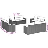  Vrtni set s jastucima, 12 dijelova, sivi poliratan | shoptok.hr