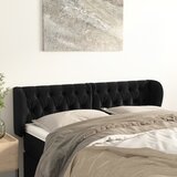  Uzglavlje s ušima crno 163x23x78/88 cm baršunasto | shoptok.hr