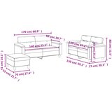  3-dijelni set sofa s jastucima sivi od umjetne kože | shoptok.hr