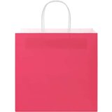 vidaXL Papirnate vrećice 50 kom s ručkama ružičaste 26x17x25 cm | shoptok.hr
