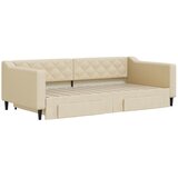  Dnevni krevet na razvlačenje s ladicama krem 100x200 cm tkanina | shoptok.hr
