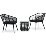  3-dijelni bistro set od poliratana crni | Eponuda.com