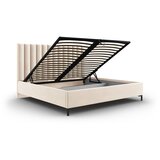 Mazzini Beds Bež tapecirani bračni krevet s prostorom za odlaganje s podnicom 200x200 cm Casey – | shoptok.hr