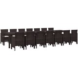 vidaXL set za objed od 15 dijelova s jastučićima smeđi poli ratan, vrtni stol smeđi 250x100x73 cm poli ratan, vrtni stol smeđi 150x100x73 cm poli ratan, vrtne stolice s jastučićima 2 kom smeđi poli ratan, vrtne stolice s jastučićima 4 kom smeđi poli ratan Cijene