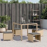  Vrtni taburei s jastucima 4 kom 41x41x36 cm od poliratana | Eponuda.com