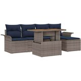  Vrtna sedežna garnitura z blazino 6 pcs siva in mornarsko modra, (5000135364) | Shoptok.si