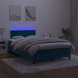  box spring s madracem LED tamnoplavi 120x200 cm baršun | shoptok.hr