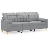 Maison Chic kavč - Sofa - Kanape trosed z blazinami svetlo siv 180 cm blago, (21727969) | Shoptok.si