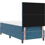 vidaXL Kutna Postelja s Madracem Tamno Plava 90x200 cm Baršun | shoptok.hr