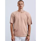 DStreet T-shirt męski z naszywką cappuccino Cene