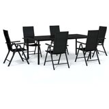  7-dijelni vrtni blagovaonski set crni | shoptok.hr