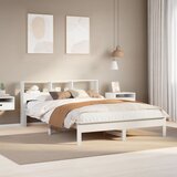 vidaXL Posteljni okvir brez vzmetnice bel 160x200 cm trdna borovina | Shoptok.si