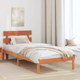  Krevet s uzglavljem vosak smeđa 100x200 cm masivna drvena borovina | shoptok.hr