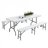  Sklopivi stol + 2 klupe, set za catering 180 cm | shoptok.hr