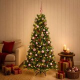  Umjetno božićno drvce s kuglicom 150 cm 150 LED lampica - 150 cm s LED-ima i ružičastim lopticama | shoptok.hr
