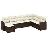 8-dijelni set vrtnih sofa s jastucima smeđi od poliratana | shoptok.hr