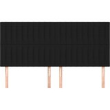  Posteljno vzglavje 4 kosa črn 80x5x78/88 cm blago | Shoptok.si