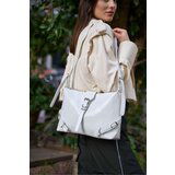 Madamra White Patent Leather Women's Belt Cornered Patent Leather Shoulder Bag cene