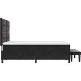  s opruga kutije s uzglavljem Crna 190 x 140 cm Baršun | shoptok.hr