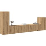 Maison Chic TV omarice - TV enot 4-delna stenski artisan hrast inženirski les, (21698904) | Shoptok.si