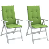 vidaXL Jastuci za stolice 2 kom prošarano zeleni 120x50x4 cm tkanina