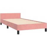  Okvir za krevet s uzglavljem ružičasti 90x200 cm baršunasti | shoptok.hr