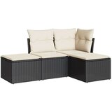  4-dijelni set vrtnih sofa od poliratana s jastucima crni | shoptok.hr