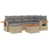 Maison Chic Seti vrtnega pohištva - Vrtna garnitura - Vrtni pohištvo set 7-delna z blazinami bež poli ratan, (21807834) | Shoptok.si