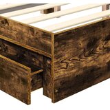  Postelja s shranjevanjem z vzglavjem Dimljeni oreh 135 x 190 cm, (5000106182) | Shoptok.si