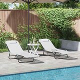  Sklopiva ležaljka za sunčanje 2 pcs Krema 182 x 55 x 85,5 cm | shoptok.hr
