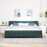 Box Postelja s pomičnim okvirjem in vzmetnico Temno zelena 200x200 cm Žamet, (22051837) | Shoptok.si