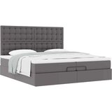 vidaXL Otomanski posteljni okvir z vzmetnicami siv 200x200cm um. usnje, (21611363) | Shoptok.si