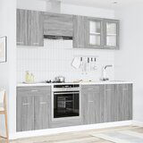 vidaXL Set kuhinjskih ormarića s ladicama Zidne Lyon 8 pcs Siva Sonoma | shoptok.hr