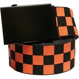 Urban Classics Accessoires Check And Solid Canvas Belt 2-Pack Black/Orange