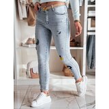 DStreet Spodnie damskie jeasnowe skinny z haftem MOONAIR niebieskie Cijene