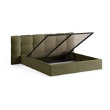 Micadoni Zeleni tapecirani bračni krevet s prostorom za odlaganje s podnicom 140x200 cm Eric – | shoptok.hr