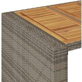 vidaXL Vrtna miza z akacijevo ploščo siva 105x80x110 cm PE ratan | Shoptok.si