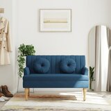  Klupa s jastucima plava 113 x 64,5 x 75,5 cm od tkanine | shoptok.hr