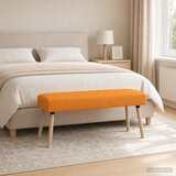  Klupa s utorima Tamno žuta 110 x 40 x 46 cm Tkanina | shoptok.hr