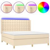  The Living Store Box spring postelja z vzmetnico LED krem 180x200 cm blago - Box Spring Postelja, (21499415) | Shoptok.si