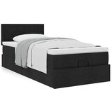 vidaXL Otomanski posteljni okvir z vzmetnico črn 90x200 cm blago | Shoptok.si
