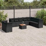  11-dijelni set vrtnih sofa od poliratana s jastucima crni | shoptok.hr