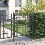 vidaXL Vrata ograde s bodljama Siva 125 x 100 cm | shoptok.hr