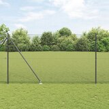 vidaXL Zvarjena Ograja z 13 Bodicami Siva 1,6x25 m Jeklo Cene