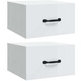  Stenske nočne omarice 2 kosa visok sijaj bele 35x35x20 cm, (20733437) | Shoptok.si