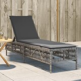 Maison Chic Ležalnik - Sončna ležalnik z blazino siv poli ratan, (22043031) | Shoptok.si