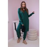 Kesi Set of sweatshirt with long side dark green | shoptok.hr